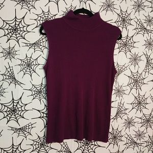 🎃 Dana Buchman Sleevless Turtleneck Ribbed Top